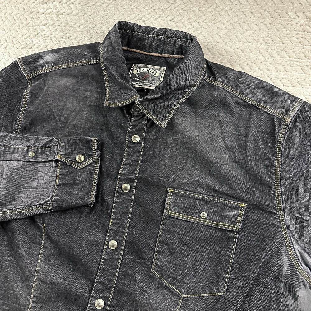 Jeremiah Gavin Fine Corduroy Men's XL Long Sleeve Snap Shirt Faded Chore Luxury